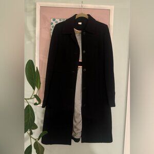 J. Crew wool Elegant Black Trench Coat